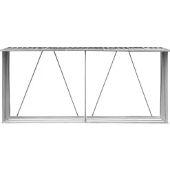 Brændeskur til haven - Galvaniseret stål | Størrelse: 330x84x152 cm | Farve: Antracitgrå