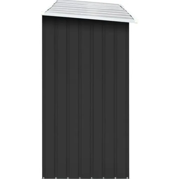 Brændeskur til haven - Galvaniseret stål | Størrelse: 330x84x152 cm | Farve: Antracitgrå