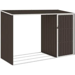 Brændeskur 245x98x159 cm galvaniseret stål brun - Haveskur - Haveskure - Home & Living