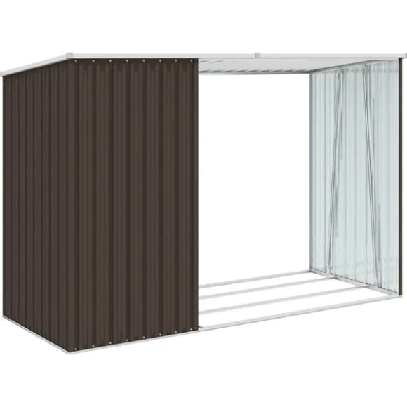 Brændeskur 245x98x159 cm galvaniseret stål brun - Haveskur - Haveskure - Home & Living
