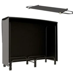 Brændestativ 120×36×99 cm med bæretaske & 600D vandafvisende overtræk, sort