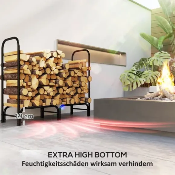 Brændestativ 120×36×99 cm med bæretaske & 600D vandafvisende overtræk, sort