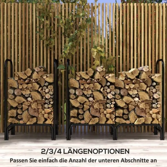 Brændestativ 120×36×99 cm med bæretaske & 600D vandafvisende overtræk, sort