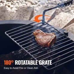 Brændestativ 35 tommer, BBQ ildring i stål, DIY lejrbål, holdbart design, perfekt til udendørs aktiviteter