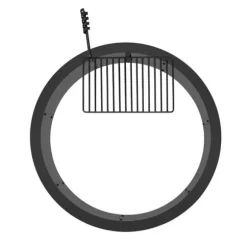 Brændestativ 35 tommer, BBQ ildring i stål, DIY lejrbål, holdbart design, perfekt til udendørs aktiviteter