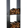 Brændestativ Dacio sort glas 35x35x140 (6-hul) 35 x 35 x 140 cm