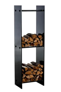 Brændestativ Dacio sort glas 35x35x140 (6-hul) 35 x 35 x 140 cm