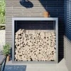 Brændestativ i galvaniseret stål til brændeopbevaring | Størrelse: 100x40x100 cm
