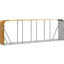 Brændestativ i galvaniseret stål - Holdbar brændeholder | Størrelse: 300x45x100 cm
