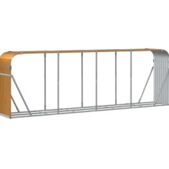 Brændestativ i galvaniseret stål - Holdbar brændeholder | Størrelse: 300x45x100 cm
