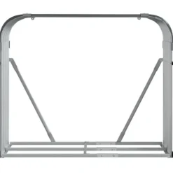Brændestativ i galvaniseret stål - Holdbar brændeholder | Størrelse: 120x45x100 cm | Farve: Antracitgrå