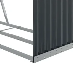 Brændestativ i galvaniseret stål - Holdbar brændeholder | Størrelse: 120x45x100 cm | Farve: Antracitgrå