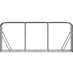 Brændestativ i galvaniseret stål - Robust brændeholder til pejs | Størrelse: 234x45x100 cm | Farve: Antracitgrå