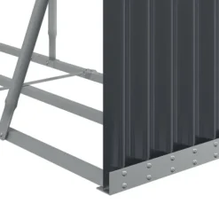Brændestativ i galvaniseret stål - Robust brændeholder til pejs | Størrelse: 234x45x100 cm | Farve: Antracitgrå