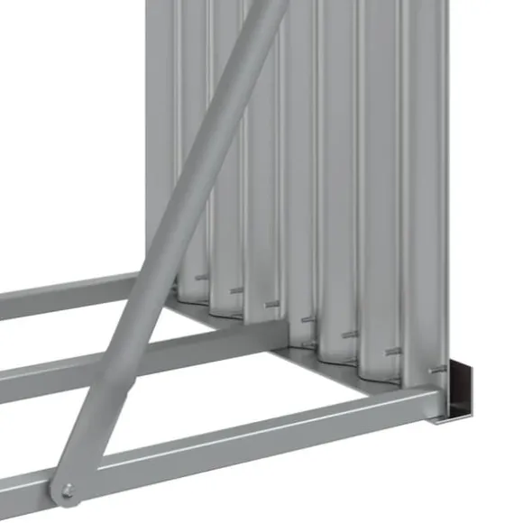Brændestativ i galvaniseret stål - Robust brændeholder til pejs | Størrelse: 234x45x100 cm | Farve: Antracitgrå
