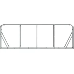Brændestativ i galvaniseret stål - Brændeholder | Størrelse: 300x45x100 cm | Farve: Sølv