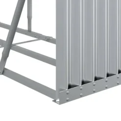Brændestativ i galvaniseret stål - Brændeholder | Størrelse: 300x45x100 cm | Farve: Sølv