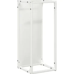 Brændestativ i koldvalset stål - Robust og stilfuld | Størrelse: 25x25x60 cm | Farve: Hvid