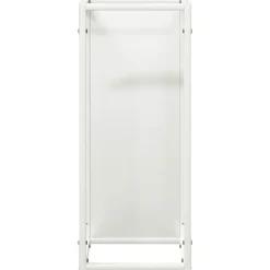 Brændestativ i koldvalset stål - Robust og stilfuld | Størrelse: 25x25x60 cm | Farve: Hvid