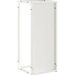 Brændestativ i koldvalset stål - Robust og stilfuld | Størrelse: 25x25x60 cm | Farve: Hvid