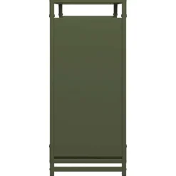 Brændestativ i koldvalset stål - Robust brændereol | Farve: Olivengrøn | Størrelse: 90x28x65 cm