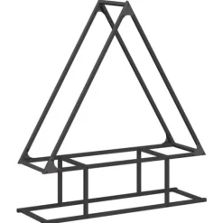 Brændestativ i koldvalset stål - Robust brændeopbevaring | Farve: Sort | Størrelse: 80x25x90 cm