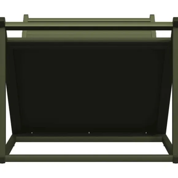 Brændestativ i koldvalset stål - Robust brændeholder | Størrelse: 70x43x34,5 cm | Farve: Olivengrøn