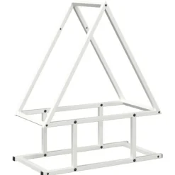Brændestativ i koldvalset stål - Hold brændet organiseret | Størrelse: 50x25x60 cm | Farve: Hvid