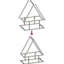 Brændestativ i koldvalset stål - Hold brændet organiseret | Størrelse: 50x25x60 cm | Farve: Hvid