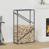 Brændestativ i koldvalset stål - Stabile brændeholder | Farve: Antracitgrå | Størrelse: 60x25x100 cm