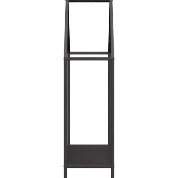 Brændestativ i koldvalset stål - Robust brændeholder | Størrelse: 60x25x90 cm | Farve: Sort