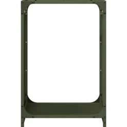 Brændestativ i koldvalset stål - Robust brændeholder | Størrelse: 44x28x65 cm | Farve: Olivengrøn