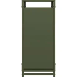 Brændestativ i koldvalset stål - Robust brændeholder | Størrelse: 44x28x65 cm | Farve: Olivengrøn