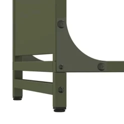 Brændestativ i koldvalset stål - Robust brændeholder | Størrelse: 44x28x65 cm | Farve: Olivengrøn