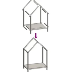 Brændestativ i koldvalset stål - Robust brændeholder | Farve: Antracitgrå | Størrelse: 40x25x60 cm