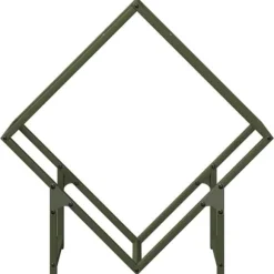 Brændestativ i koldvalset stål - Robust og stilfuld | Størrelse: 60x25x60 cm | Farve: Olivengrøn