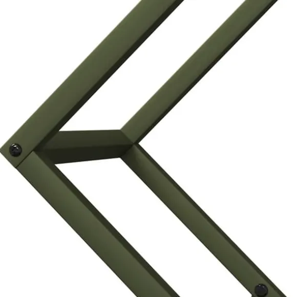 Brændestativ i koldvalset stål - Robust og stilfuld | Størrelse: 60x25x60 cm | Farve: Olivengrøn