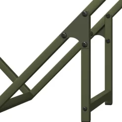 Brændestativ i koldvalset stål - Robust og stilfuld | Størrelse: 60x25x60 cm | Farve: Olivengrøn