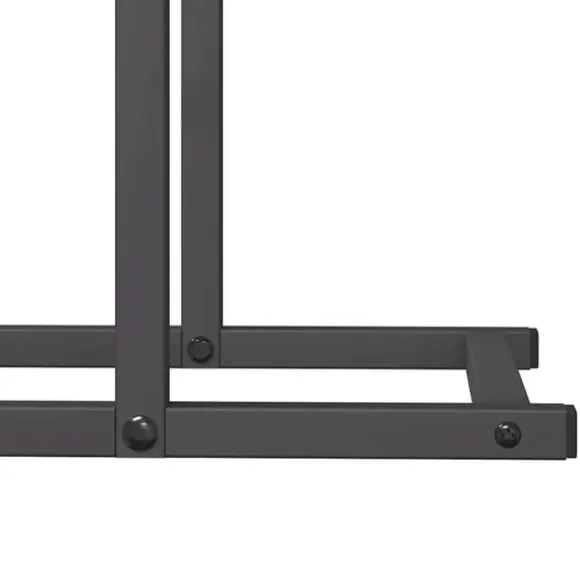 Brændestativ i koldvalset stål - Robust brændeholder | Størrelse: 50x25x60 cm | Farve: Sort