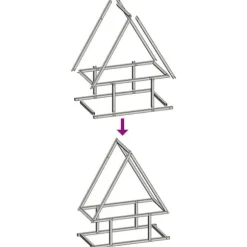 Brændestativ i koldvalset stål - Robust brændeholder | Størrelse: 50x25x60 cm | Farve: Sort
