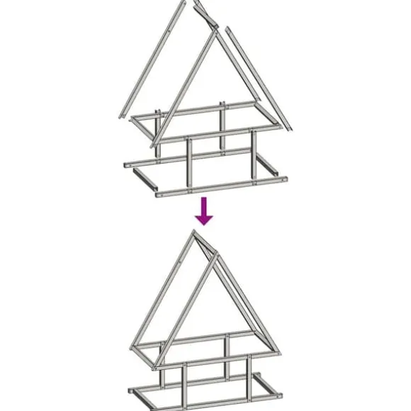 Brændestativ i koldvalset stål - Robust brændeholder | Størrelse: 50x25x60 cm | Farve: Sort
