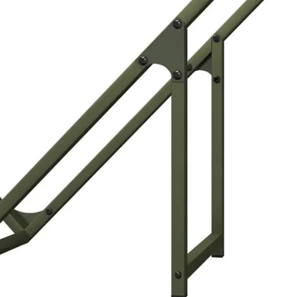 Brændestativ i koldvalset stål - Robust brændeopbevaring | Størrelse: 100x25x100 cm | Farve: Olivengrøn