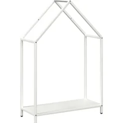 Brændestativ i koldvalset stål - Robust brændeholder | Størrelse: 60x25x90 cm | Farve: Hvid