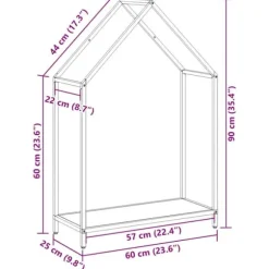 Brændestativ i koldvalset stål - Robust brændeholder | Størrelse: 60x25x90 cm | Farve: Hvid