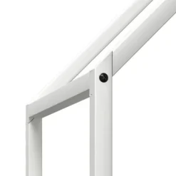 Brændestativ i koldvalset stål - Robust brændeholder | Størrelse: 60x25x90 cm | Farve: Hvid