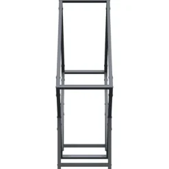 Brændestativ i koldvalset stål - Robust brændeholder | Størrelse: 80x25x80 cm | Farve: Antracitgrå