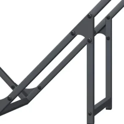 Brændestativ i koldvalset stål - Robust brændeholder | Størrelse: 80x25x80 cm | Farve: Antracitgrå