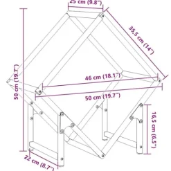Brændestativ i koldvalset stål - Robust opbevaring til brænde | Farve: Olivengrøn | Størrelse: 50x25x50 cm