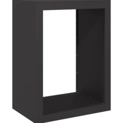Brændestativ i stål - Pæn opbevaring af brænde | Størrelse: 60x40x80 cm | Farve: Sort