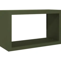 Brændestativ i stål - Slidstærk opbevaring til brænde | Størrelse: 100x40x60 cm | Farve: Grøn